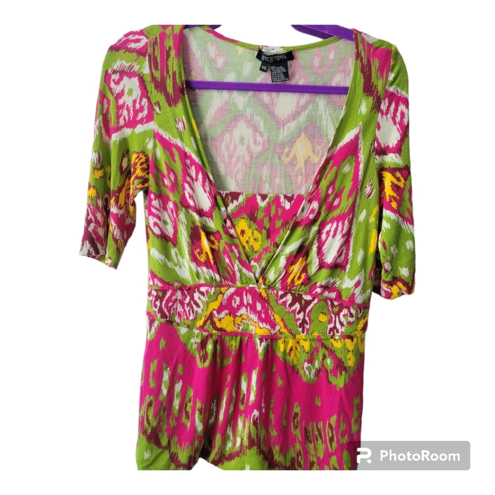 Etcetera 1/4 sleeve Pink & Green